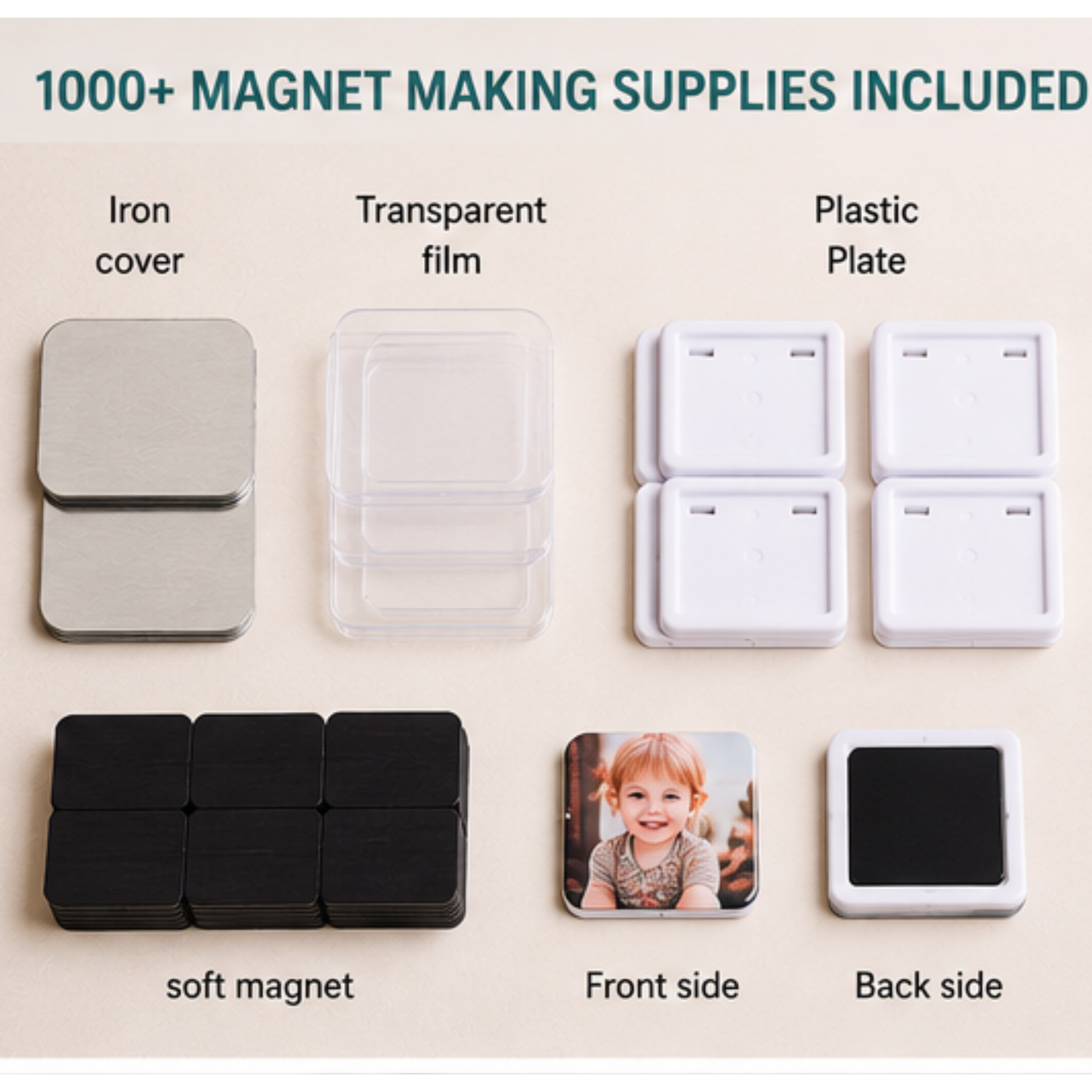Fridge Magnet Making Kit with Machine & Cutter | 1000 Magnet Supplies | Photo Magnet Maker Kit | DIY Craft Business Starter Kit